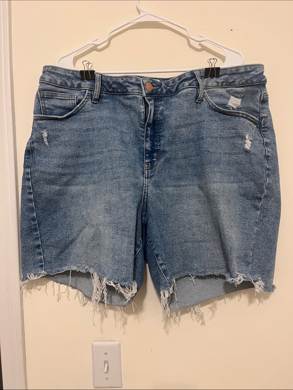 Ava & Viv Light Blue Distressed Denim Shorts